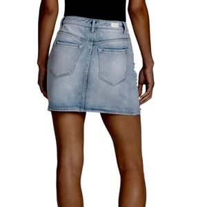 Denim Blue Mini Skirt SKINNY-GIRL JEANS Studded Party Festival Streetwear Micro